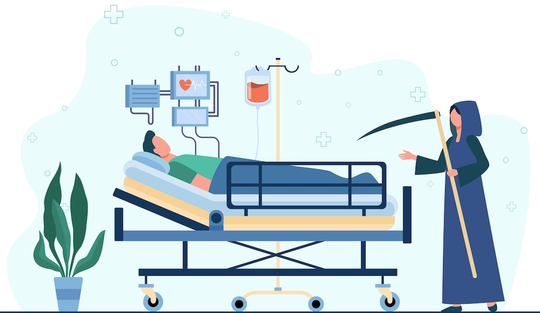 illustratie van patient op de intensive care