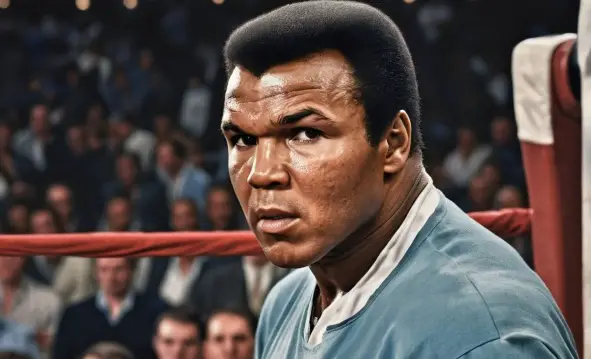 Oude Muhammad Ali in de boksring